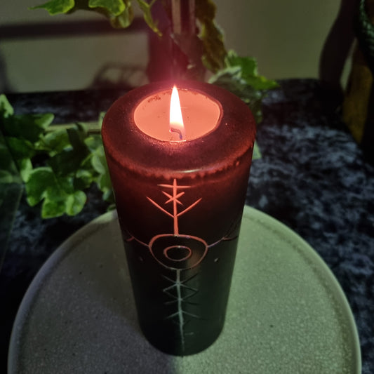Carved Protection Candle