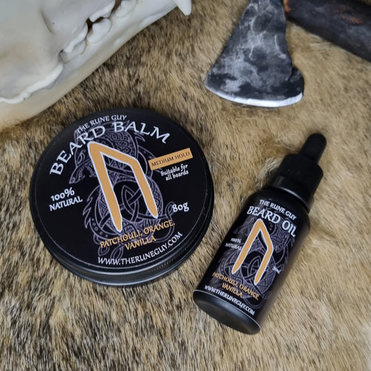 Beard balm and oil on a fur surface