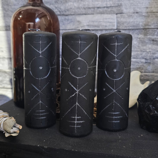 Carved Protection Candle