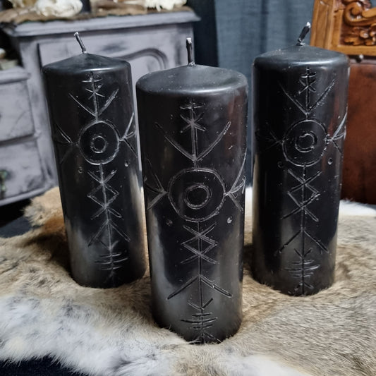 Carved Protection Candle